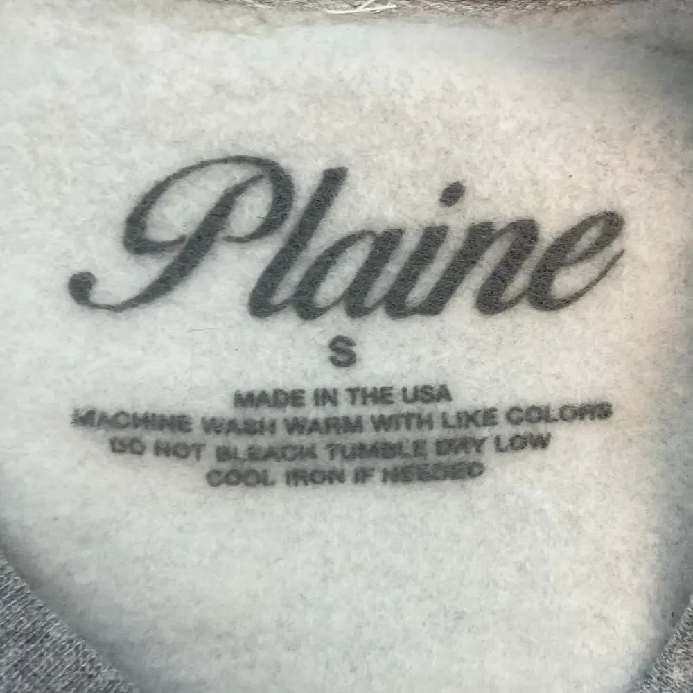 Plaine Crewneck Sweatshirt Mens Medium Gray Keep It Simple Graphic USA